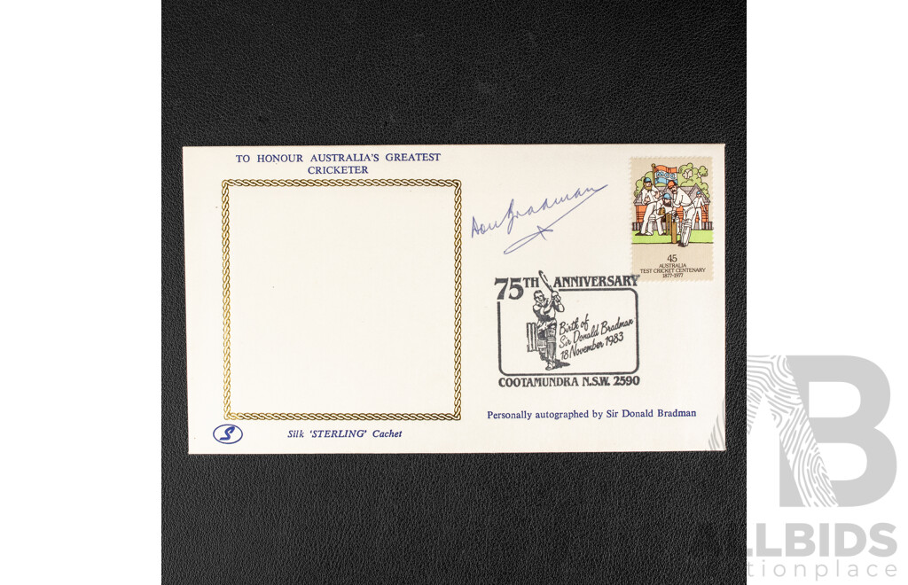 Australian Test Cricket Centenary First Day Cover Personally Signed by Sir Donald Bradman