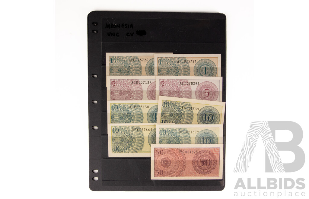 Collection of Indonesian Banknotes, Examples Spanning 1960's to 2016