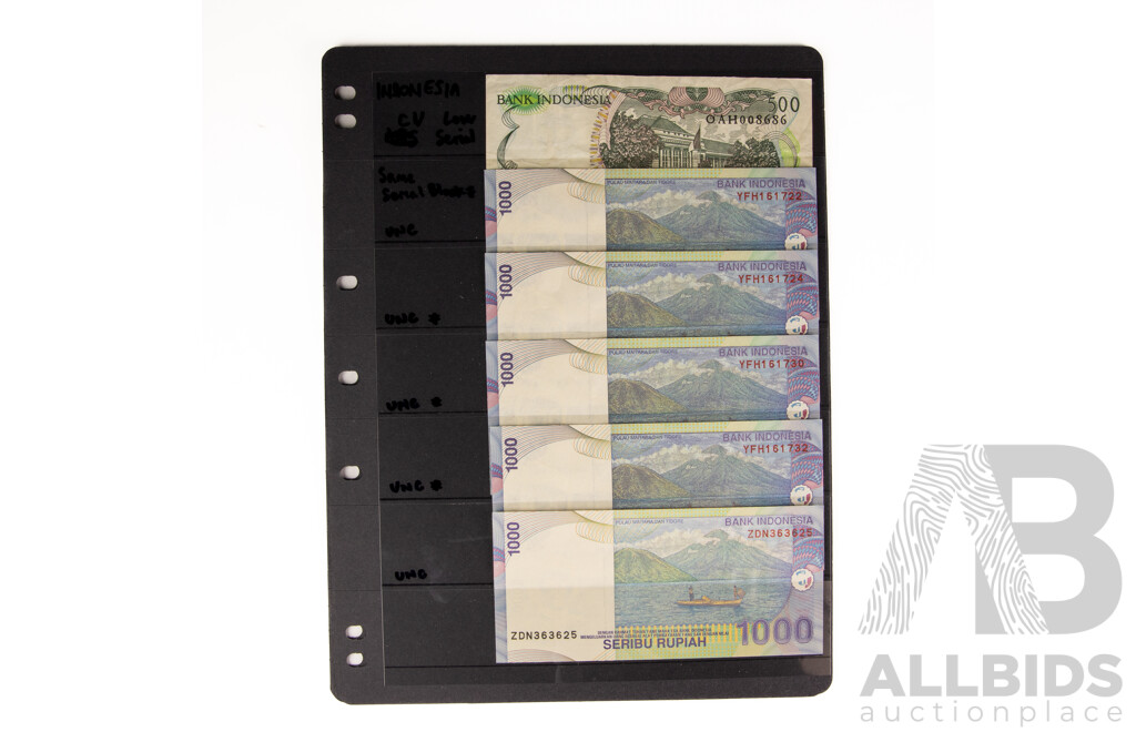 Collection of Indonesian Banknotes, Examples Spanning 1960's to 2016