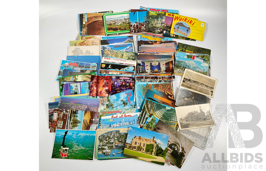 Collection of Vintage International Postcards Including North America, New Zealand, Australia and Europe