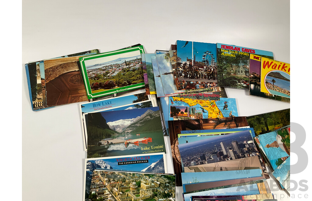 Collection of Vintage International Postcards Including North America, New Zealand, Australia and Europe