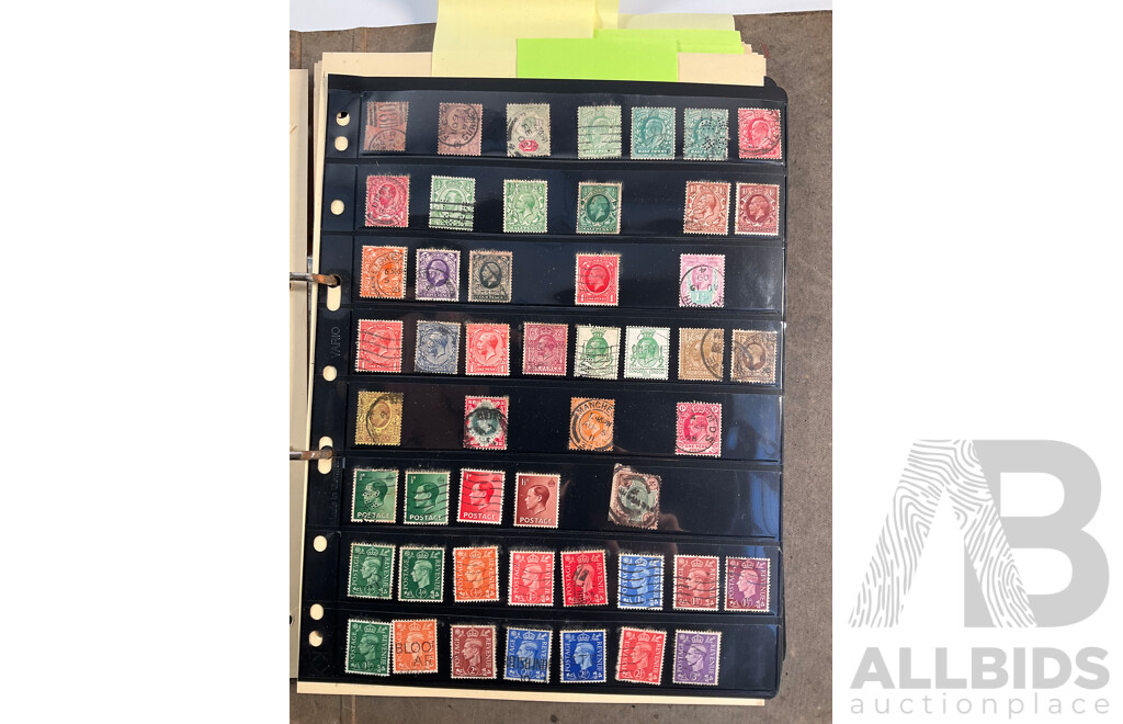 Album of Great Britain Stamps Spanning 1870's to 1970's Including Penny Red, QV, KGV, KEVIII, KGVI, QE2, Jersey, Guernsey, Charles Dickens Set and More