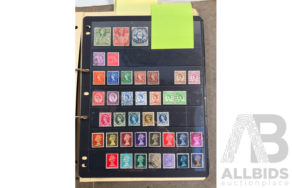 Album of Great Britain Stamps Spanning 1870's to 1970's Including Penny Red, QV, KGV, KEVIII, KGVI, QE2, Jersey, Guernsey, Charles Dickens Set and More