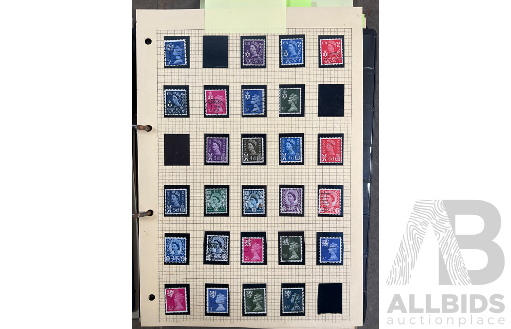 Album of Great Britain Stamps Spanning 1870's to 1970's Including Penny Red, QV, KGV, KEVIII, KGVI, QE2, Jersey, Guernsey, Charles Dickens Set and More