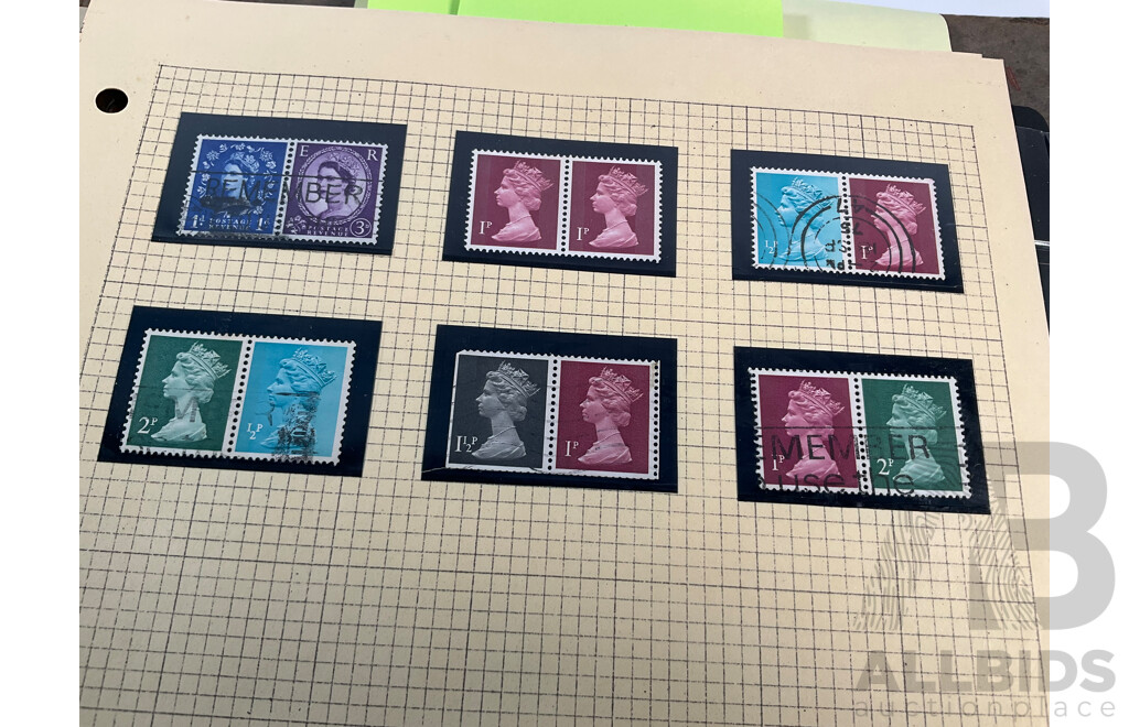 Album of Great Britain Stamps Spanning 1870's to 1970's Including Penny Red, QV, KGV, KEVIII, KGVI, QE2, Jersey, Guernsey, Charles Dickens Set and More