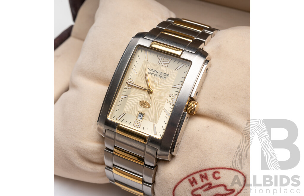HAAS & CIE Swiss Gentlemen's Stainless Steel Wristwatch (BMH3234JY) with Box and Paperwork