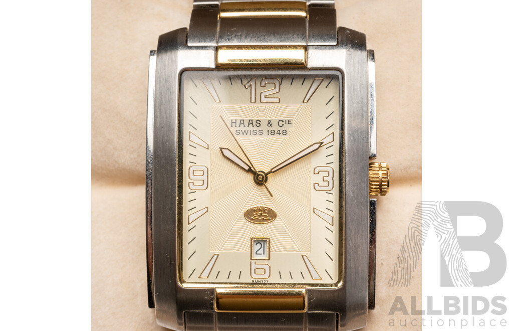HAAS & CIE Swiss Gentlemen's Stainless Steel Wristwatch (BMH3234JY) with Box and Paperwork