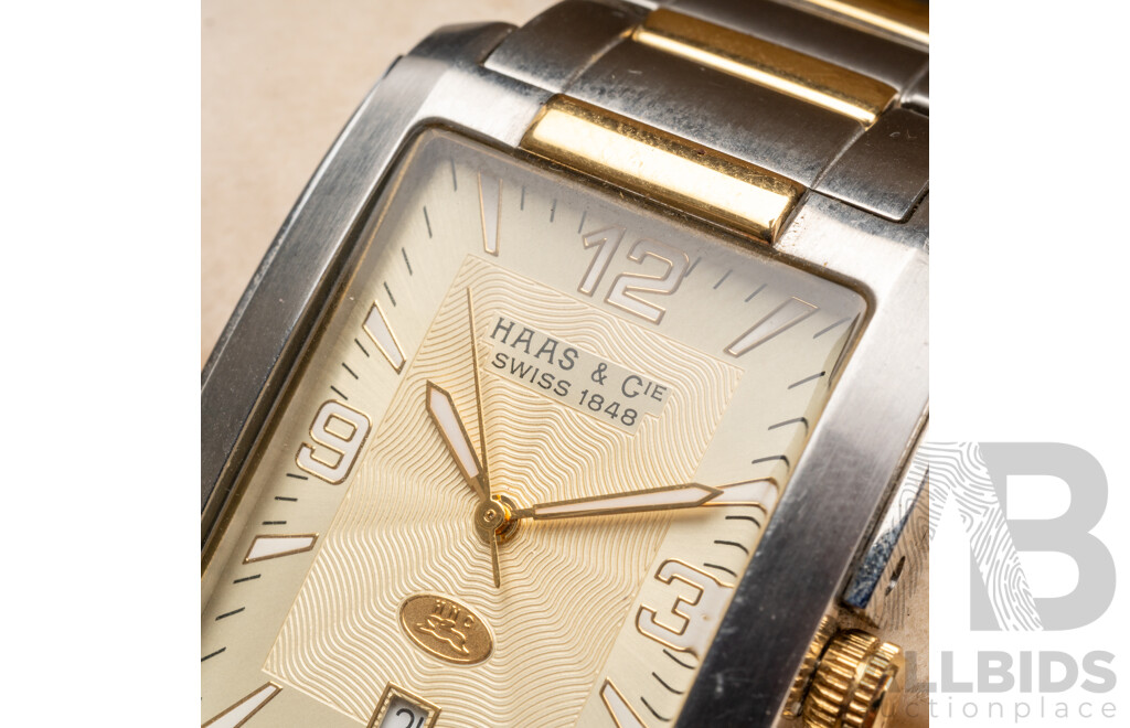 HAAS & CIE Swiss Gentlemen's Stainless Steel Wristwatch (BMH3234JY) with Box and Paperwork
