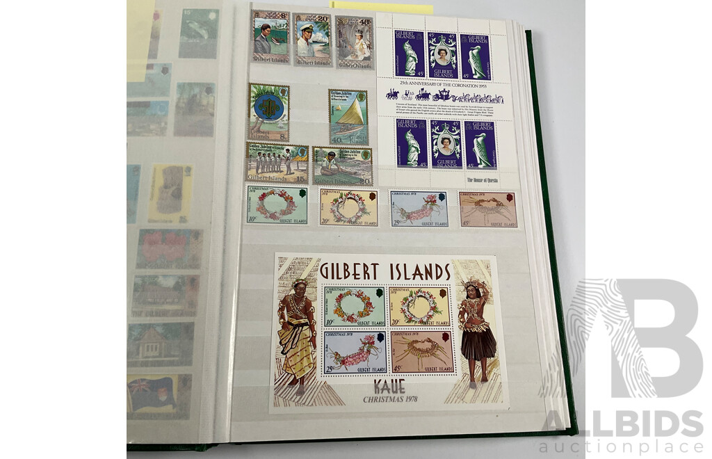 Album of Vintage Gilbert & Ellice Islands, Gilbert Islands, Kiribati Mint Stamps, Blocks, Mini Sheets, Sets