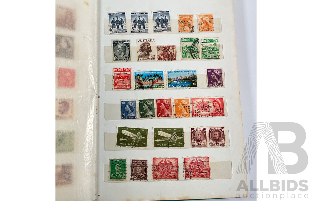 Two Albums of Australian, Mostly Predecimal Stamps Including Two Penny Sydney Harbour Bridge, One Penny Kangaroo on Map, One and Two Penny KGV Heads and More
