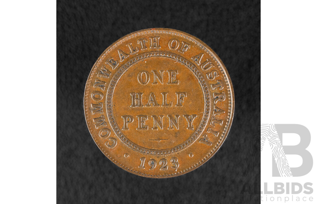 Australian 1923 KGV Half Penny