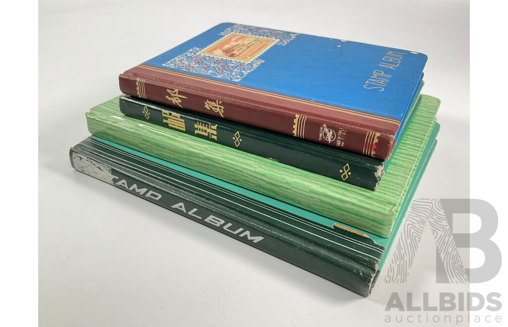 Four Albums of International Vintage Stamps Including Spain, Canada, Mauritius, Philippines, Monaco, Hong Kong, Netherlands, Zambia, Tonga and More