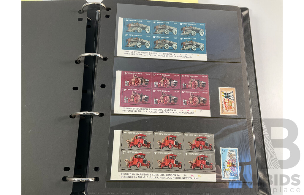 Album of Mostly Mint Commonwealth Countries Stamps Including Dominica, Cook Islands, Falkland Islands, Barbuda, Nauru, Bahamas, Guyana, Gambia, Gilbert Islands, St Helena, South Africa