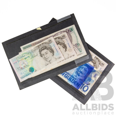 United Kingdom Banknotes Including Twenty Pound, Three 1992 Ten Pound, Two Five Pound, Netherlands Ten Gulden Note