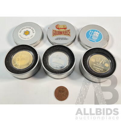 Kendall Oil 1930's Good Luck Token with Golden Fleece, Neptune and Petroleum Gold Commemorative Coins