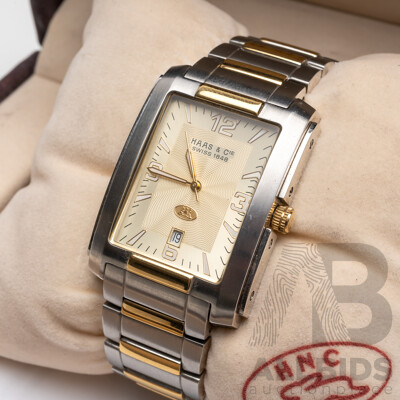 HAAS & CIE Swiss Gentlemen's Stainless Steel Wristwatch (BMH3234JY) with Box and Paperwork
