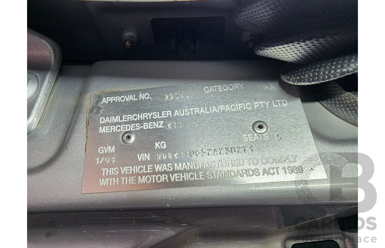 3/2003 Mercedes-Benz E320 Avantgarde 211 4d Sedan Silver 3.2L