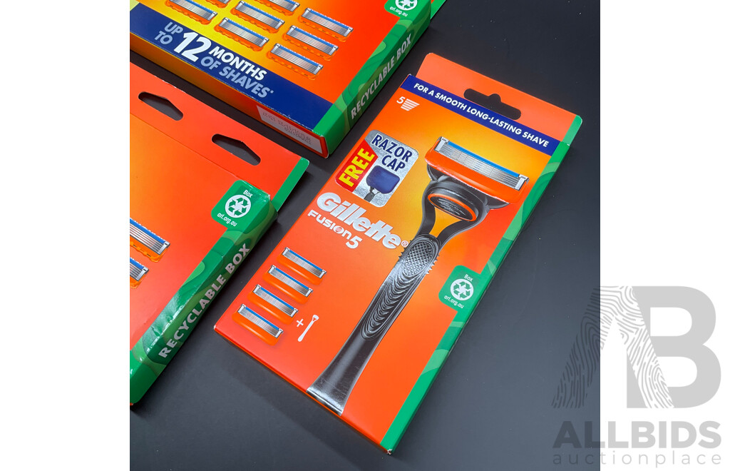 GILLETTE Pro Fusion5 Razors and Razor Blade Refills (12 Pack 2x) - Lot of 3