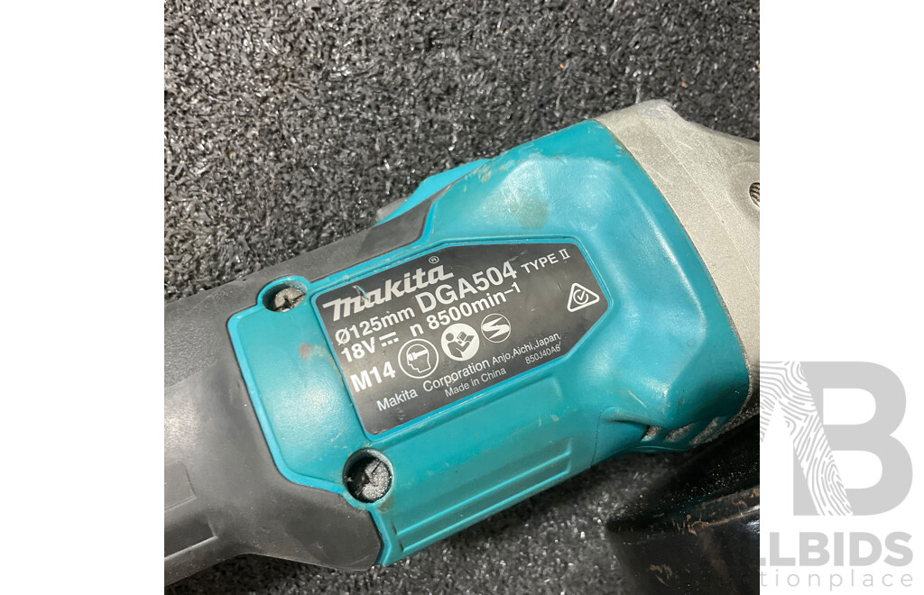 MAKITA 18V Brushless Angle Grinder (DGA504) - Skin Only