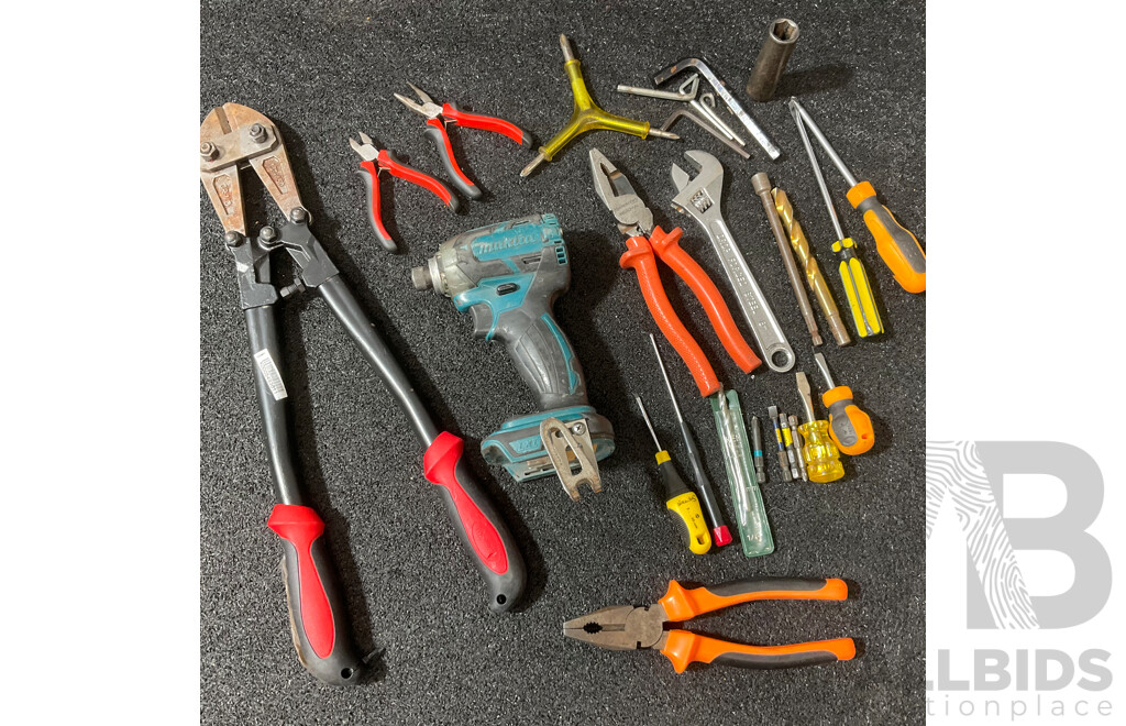 MAKITA 18V LXT Impact Driver (DTD148) and Assorted Tools