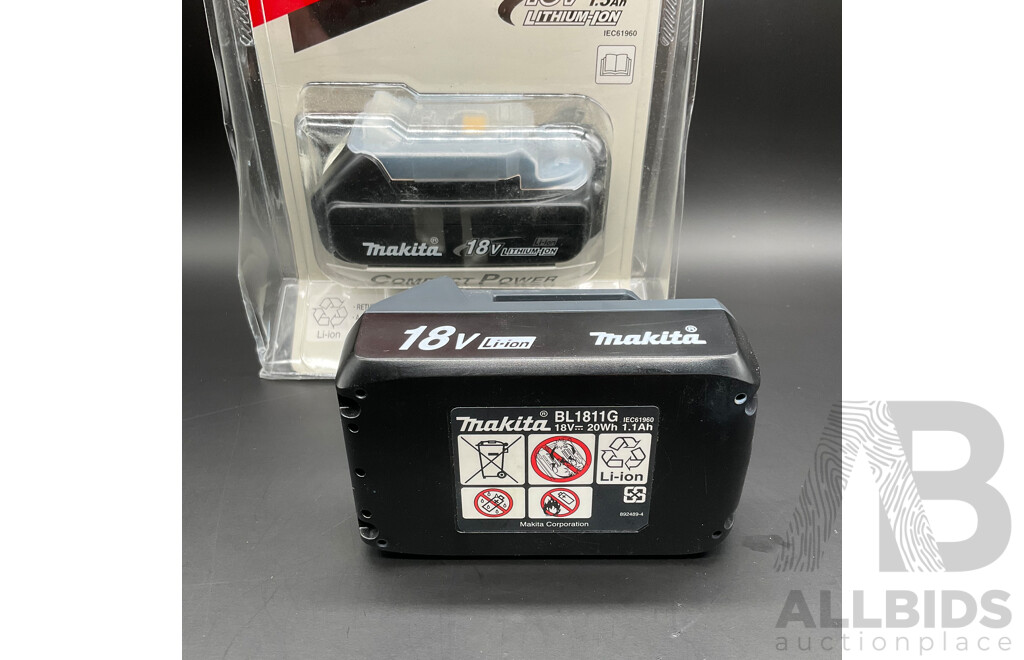 MAKITA 18V 1.3Ah and 1.1Ah Lithium-Ion Battery