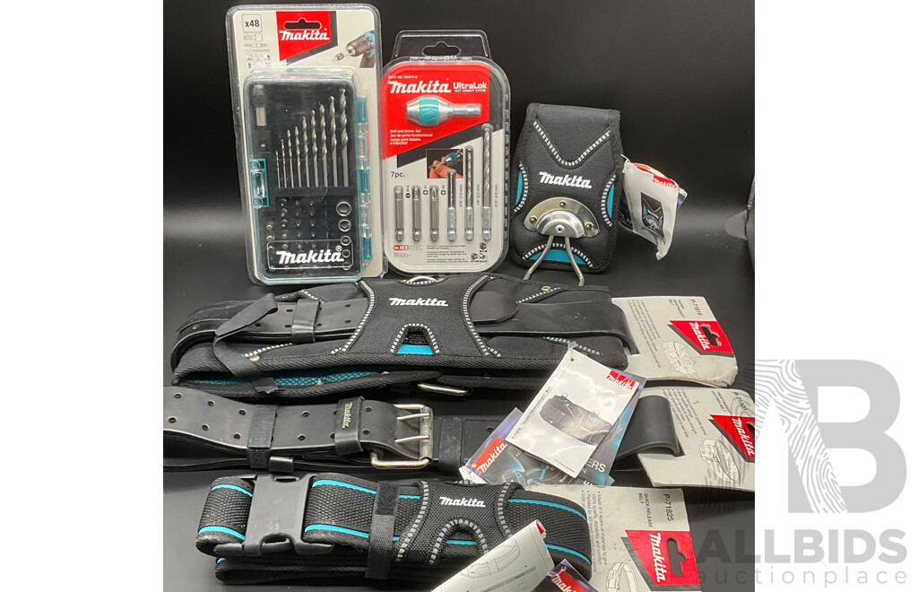 MAKITA Tool Storage Accessories and Drill Bit Sets - Lot of 6
