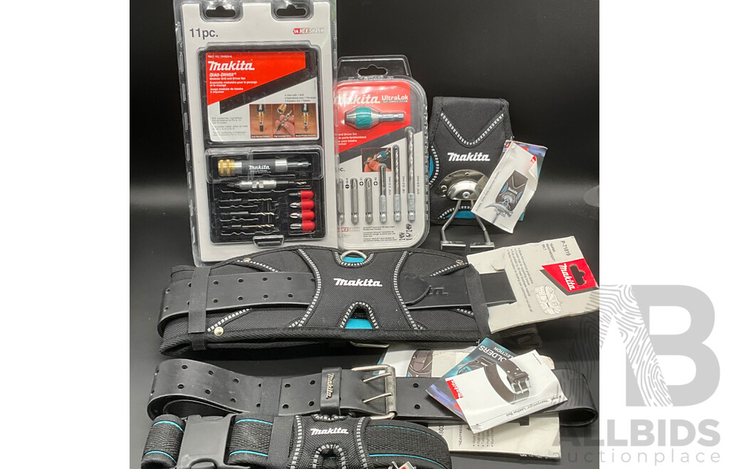 MAKITA Tool Storage Accessories and Drill Bit Sets - Lot of 6