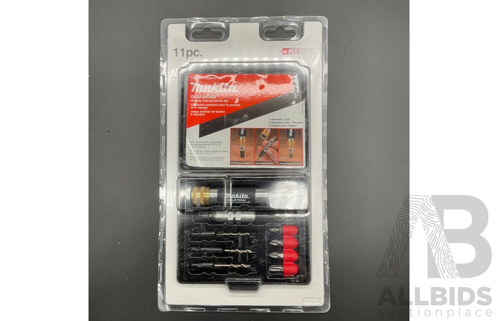 MAKITA Tool Storage Accessories and Drill Bit Sets - Lot of 6