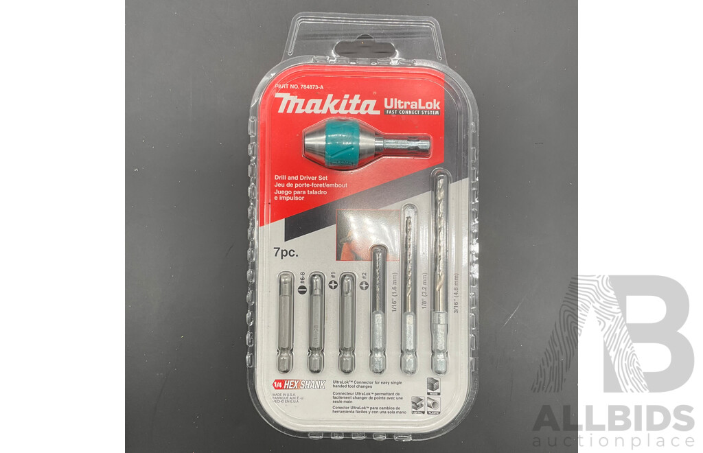 MAKITA Tool Storage Accessories and Drill Bit Sets - Lot of 6