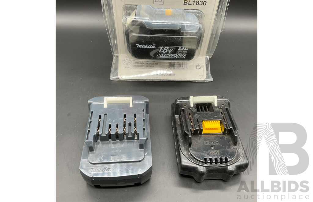 MAKITA 18V 3.0Ah, 1.1Ah and 1.3Ah Battery  - Lot of 3