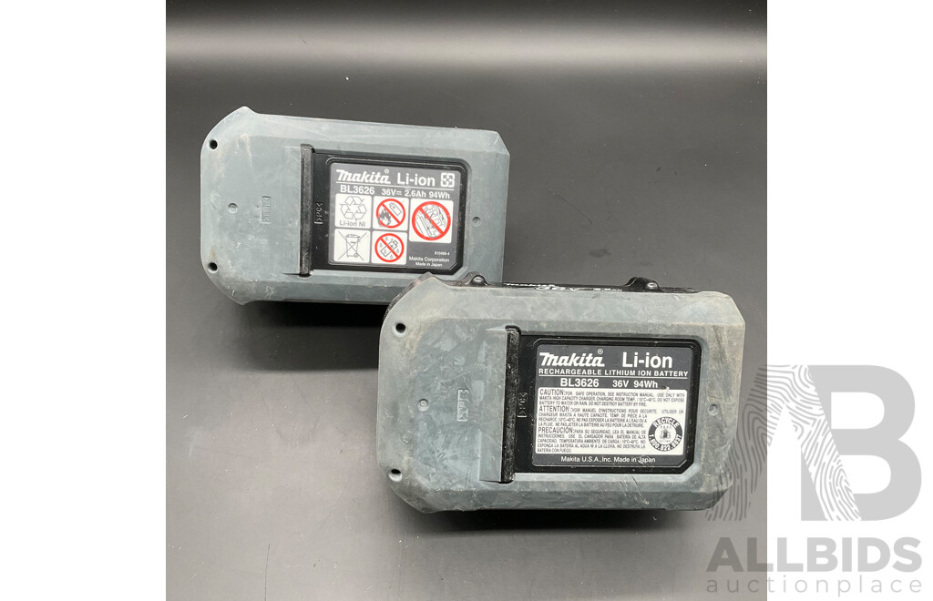 MAKITA 36V 2.6Ah Battery  - Lot of 2
