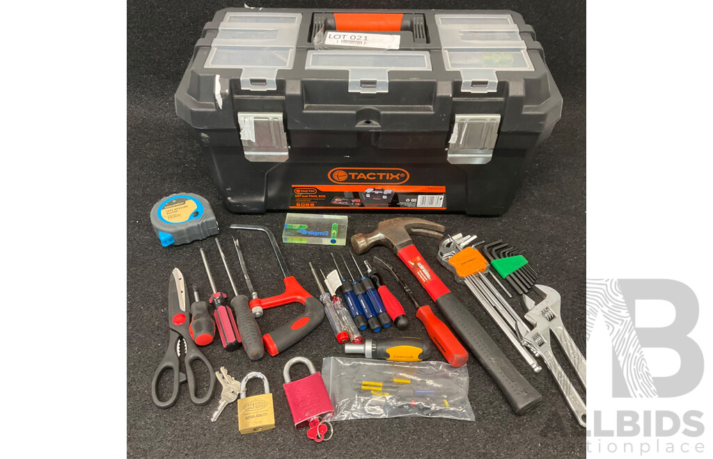 TacTix Storage Box with Assorted Hand Tools