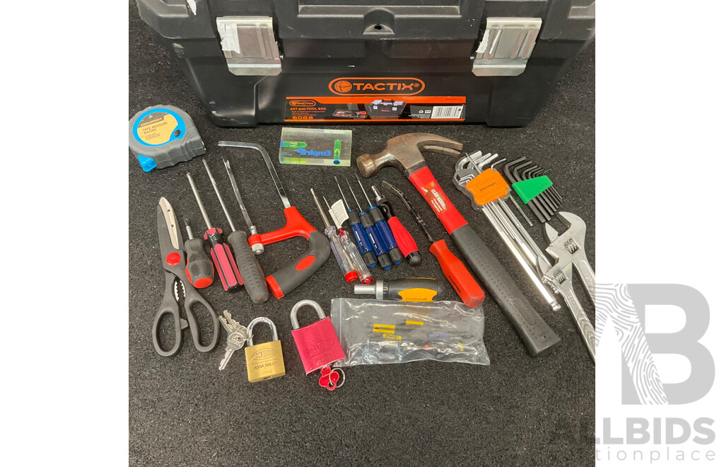 TacTix Storage Box with Assorted Hand Tools