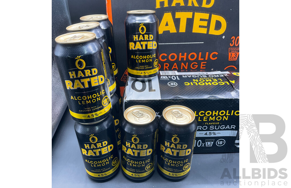 HARD RATED Alcoholic Mix Drinks - Assorted Flavors - Lot of 49