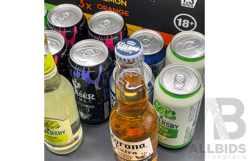 HARD RATED and Others Alcoholic Mix Drinks - Assorted Flavors - Lot of 46