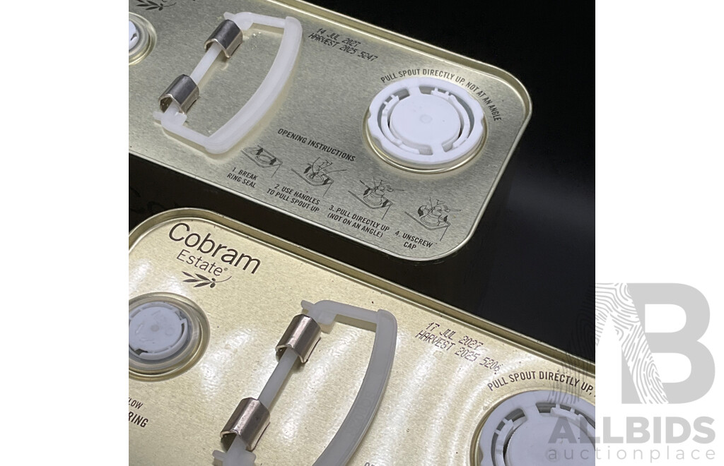 COBRAM ESTATE Australian Extra Virgin Olive Oil 3L - Lot of 2