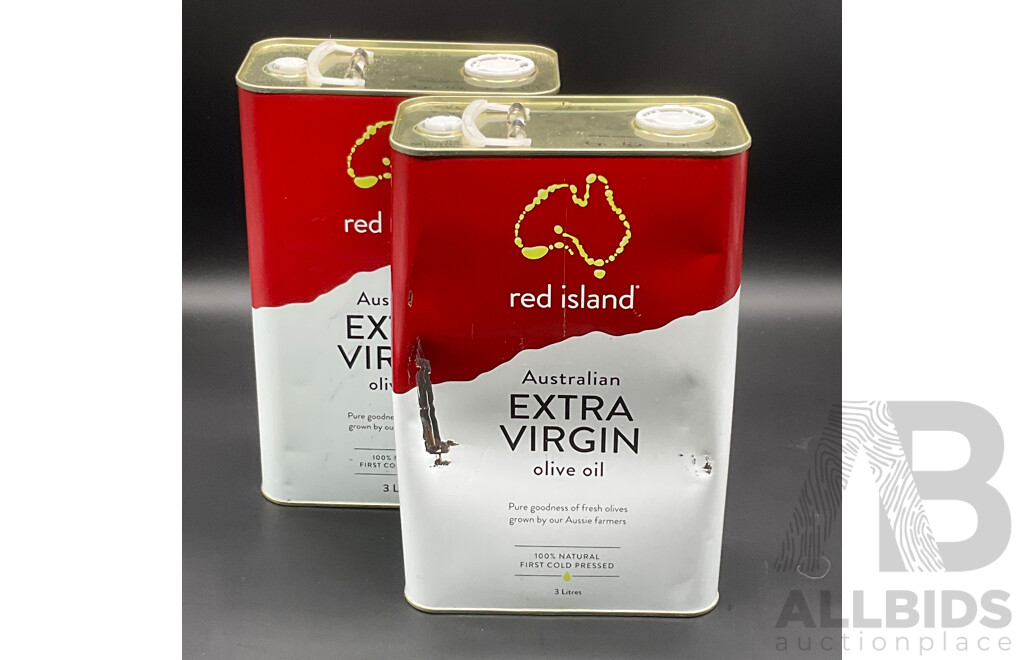 RED ISLAND Australian Extra Virgin Olive Oil 3L - Lot of 2