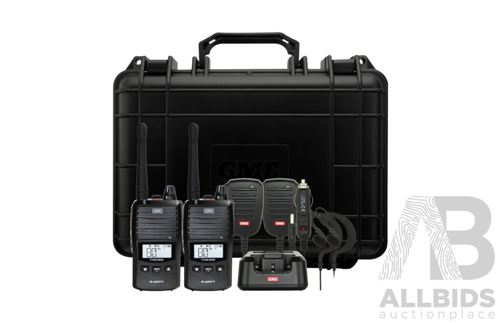 GME UHF CB Handheld Radio Including Accessories - (Twin Pack )