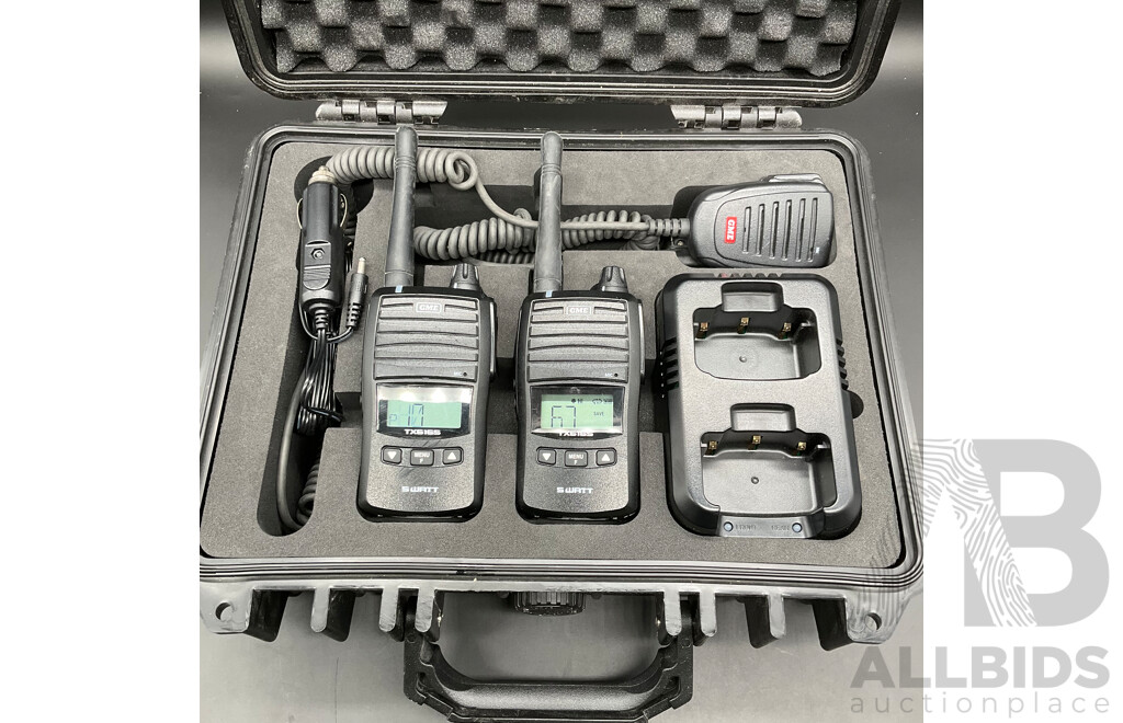 GME UHF CB Handheld Radio Including Accessories - (Twin Pack )