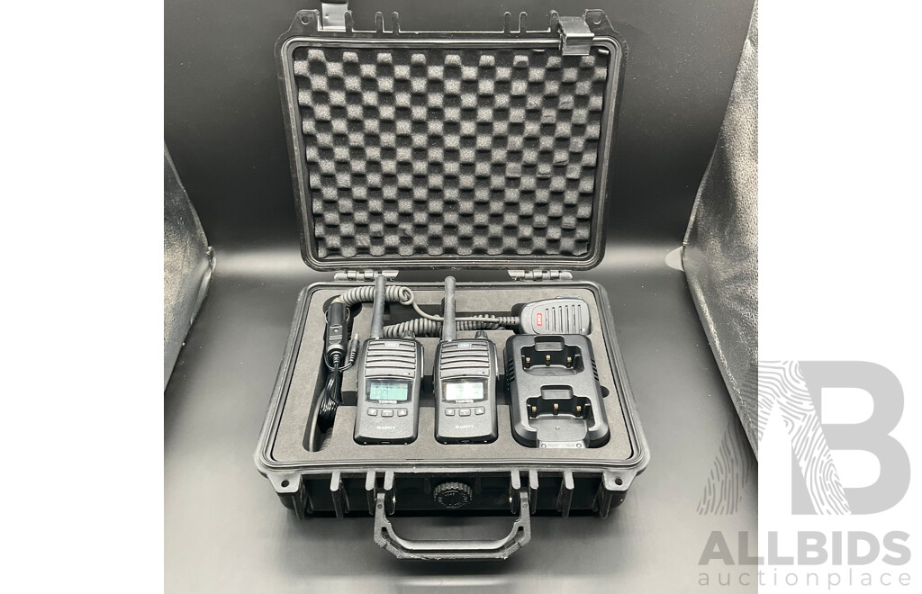 GME UHF CB Handheld Radio Including Accessories - (Twin Pack )
