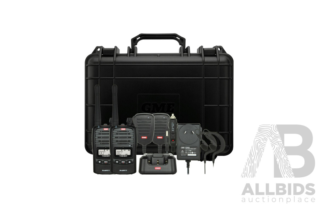 GME UHF CB Handheld Radio Including Accessories - (Twin Pack )