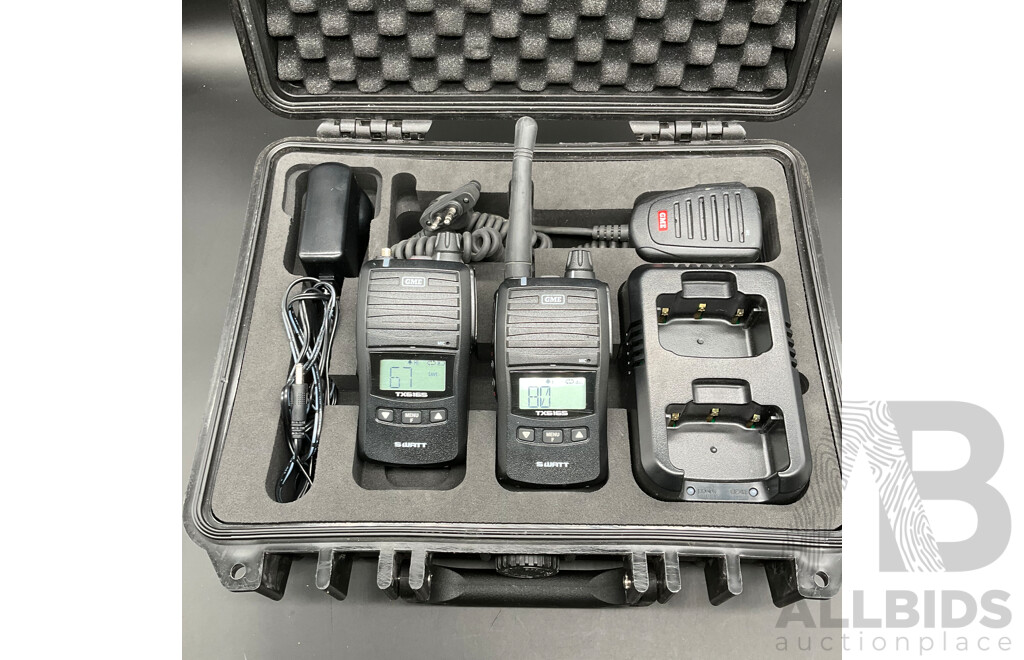 GME UHF CB Handheld Radio Including Accessories - (Twin Pack )
