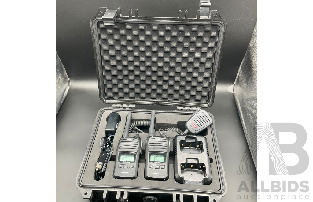 GME UHF CB Handheld Radio Including Accessories - (Twin Pack )