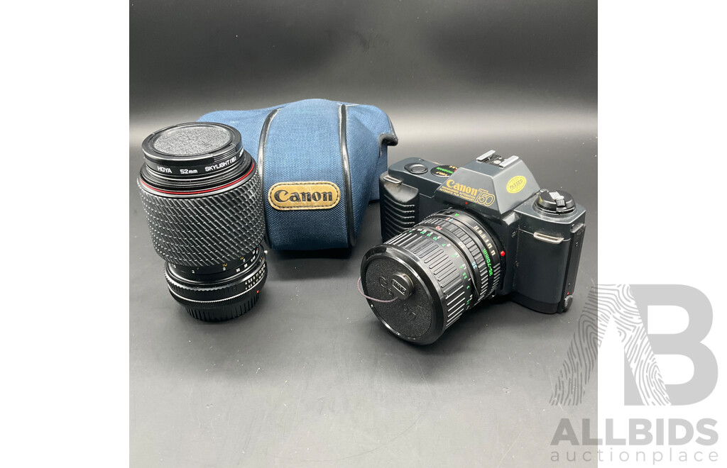 CANON T50 Film Camera with 35-70mm Lens and Cover and TOKINA SD 70-210mm Lens
