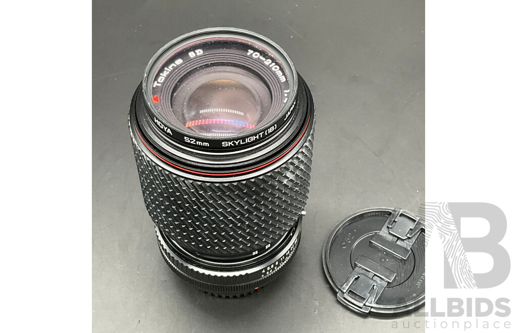 CANON T50 Film Camera with 35-70mm Lens and Cover and TOKINA SD 70-210mm Lens