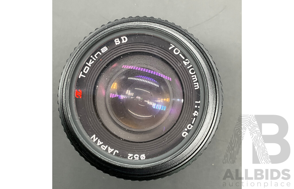 CANON T50 Film Camera with 35-70mm Lens and Cover and TOKINA SD 70-210mm Lens