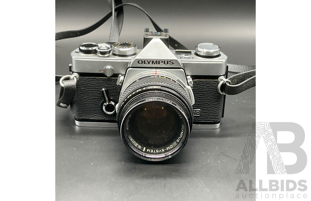 OLYMPUS OM-1 SLR Film Camera with G.Zuiko  50mm Lens and Case