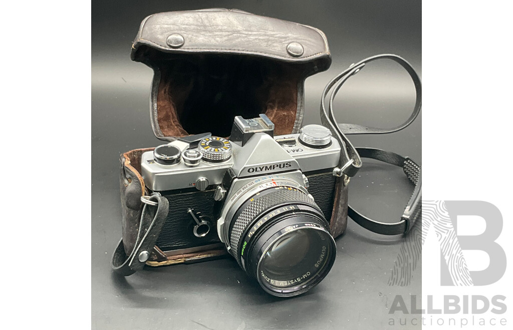OLYMPUS OM-1 SLR Film Camera with G.Zuiko  50mm Lens and Case