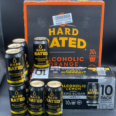 HARD RATED Alcoholic Mix Drinks - Assorted Flavors - Lot of 49