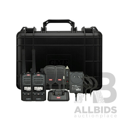 GME UHF CB Handheld Radio Including Accessories - (Twin Pack )